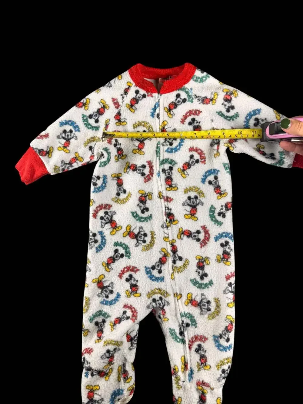 Vintage Disney Mickey For Kids Stuff Fleece Footed Pajamas Size 2T